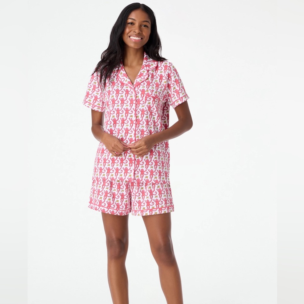 XS ROLLER RABBIT PINK MONKEY PJS